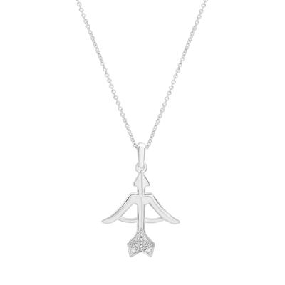 Diamond Accent Sagittarius Pendant in Sterling Silver