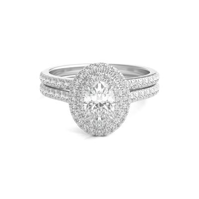 Diamond Halo Engagement Ring Set in 14K White Gold (1 1/2 ct. tw.)