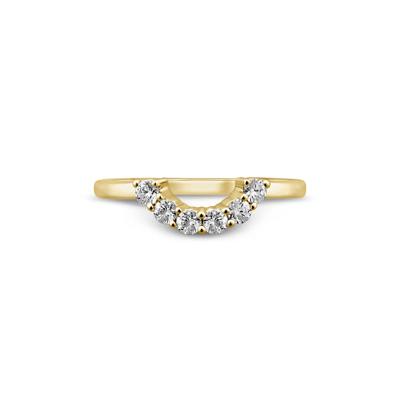 Contour Wedding Band with Diamond Crescent in 14K Yellow Gold (1/3 ct. tw.)