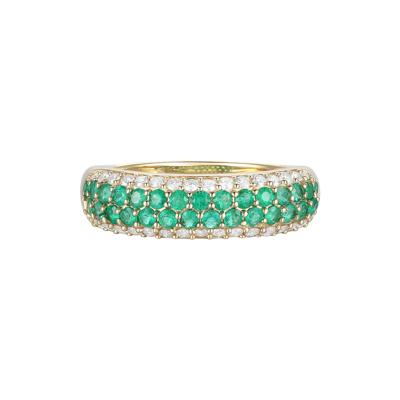 Emerald and Diamond Ring in 10K Yellow Gold (3/8 ct. tw.)