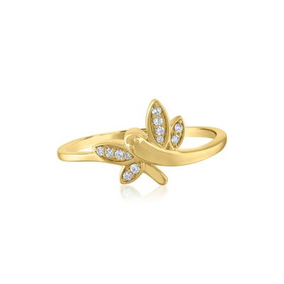 Diamond Accent Dragonfly Ring in 14K Yellow Gold