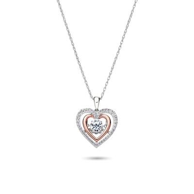 Lab Created White Sapphire Heart Pendant in Sterling Silver