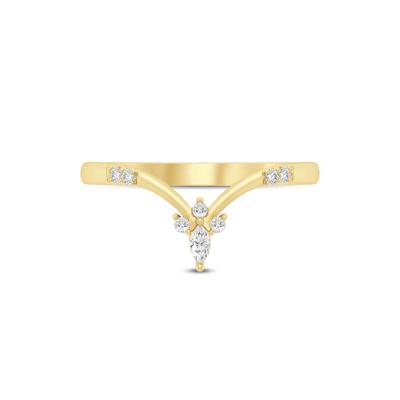 Diamond Chevron Band in 14K Yellow Gold (1/10 ct. tw.)
