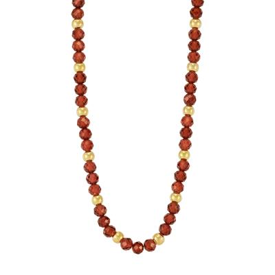 Beaded Garnet Necklace in Vermeil
