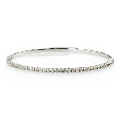 Diamond Flex Bangle in 10K White Gold (1/2 ct. tw.)