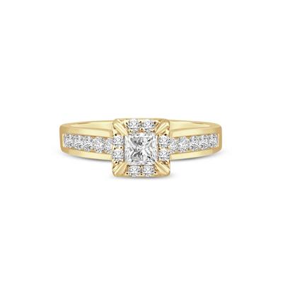 Diamond Princess-Cut Engagement Ring in 14K Yellow Gold (7/8 ct. tw.)