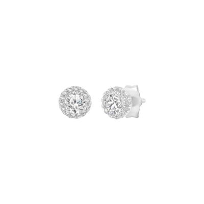 Lab Grown Diamond Halo Stud Earrings in 10K White Gold (1/2 ct. tw.)