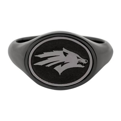 University of Nevada Wolf Signet Ring in Zirconium and Tantalum