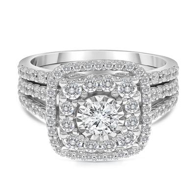 Halo Diamond Engagement Ring in 10K White Gold (2 ct. tw.)
