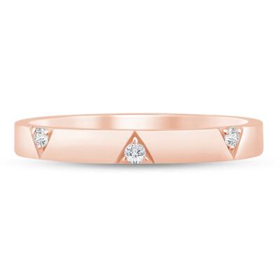Sparkling Diamond Anniversary Stack Band in 10K Rose Gold (1/10 ct. tw.)