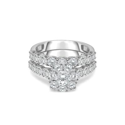 Lab Grown Diamond Engagement Ring Set in 10K White Gold (3 ct. tw.)
