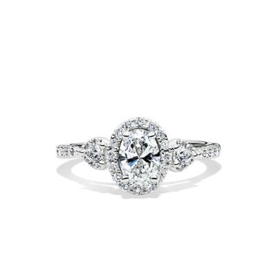 Lab Grown Diamond Oval Engagement Ring in 14K White Gold (1 ct. tw.)
