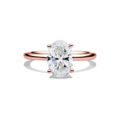 Lab Grown Diamond Solitaire Oval Engagement Ring in 14K Rose Gold (2 ct.)