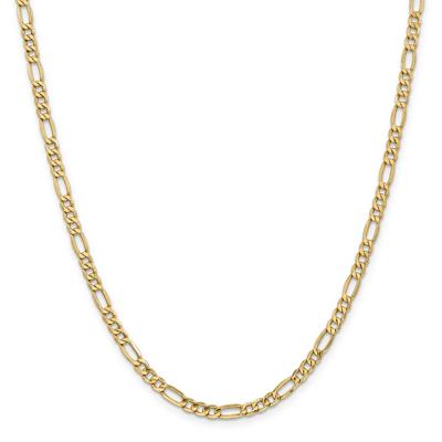 Semi-Solid Figaro Chain in 14K Yellow Gold, 24"