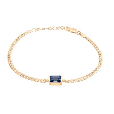 London Blue Topaz Cuban Link Bracelet in Vermeil