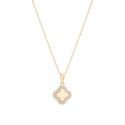Diamond Quatrefoil Pendant in 10K Yellow Gold (1/7 ct. tw.)