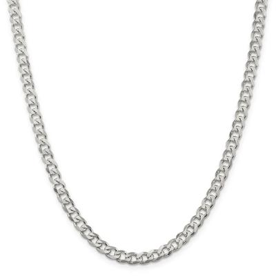 Curb Chain Necklace in Sterling Silver, 24"