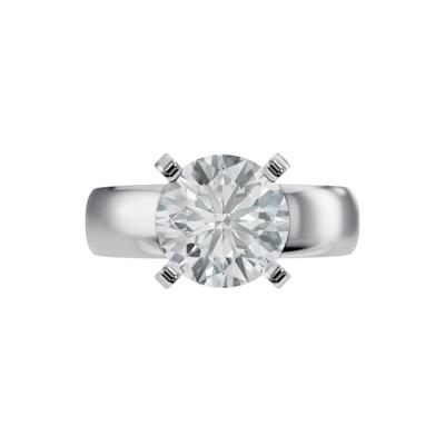 Solitaire Half-Round Semi-Mount Engagement Ring in 14K White Gold (Setting Only)