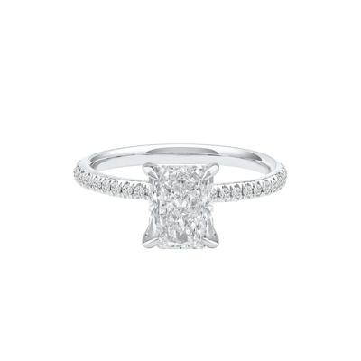 Anais Radiant-Cut Lab Grown Diamond Engagement Ring in 14K White Gold (2 1/4 ct. tw.)