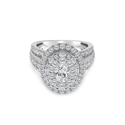 Lab Grown Diamond Composite Center Ring in 10K White Gold (3 ct. tw.)