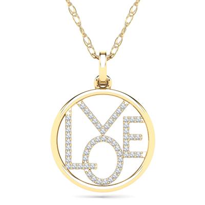 Diamond Love Pendant in 14K Yellow Gold (1/10 ct. tw.)