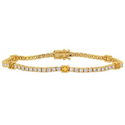 Yellow Sapphire & Diamond Tennis Bracelet in 14K Yellow Gold (2 1/4 ct. tw.)