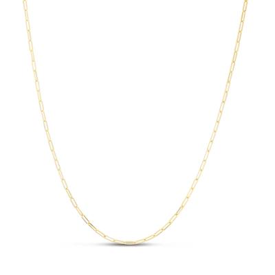 Adjustable Paperclip Chain Necklace in 14K Yellow Gold, 1.5mm, 22”