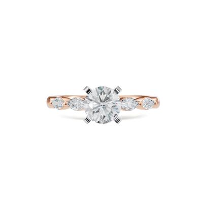 Lab Grown Diamond Semi-Mount Engagement Ring in 14K Rose & White Gold (Setting Only)