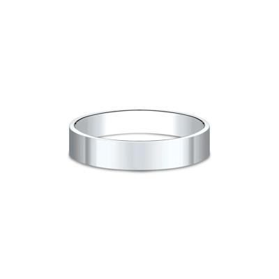 Flat Plain Wedding Band in 14K White Gold, 3MM
