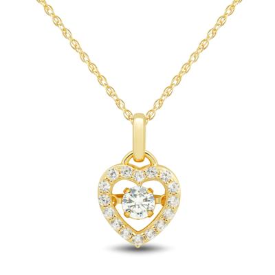 Lab Grown Diamond Heart-Shaped Pendant in 10K Yellow Gold (1/2 ct. tw.)