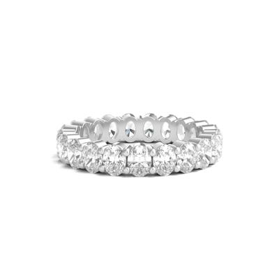 Oval-Shaped Diamond Wedding Band with Eternity Setting in 14K White Gold (3 ct. tw.)