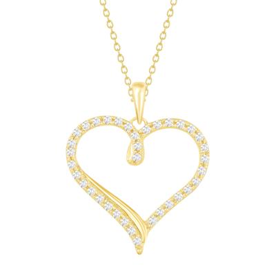 Diamond Heart Pendant in 10K Yellow Gold (1/4 ct. tw.)