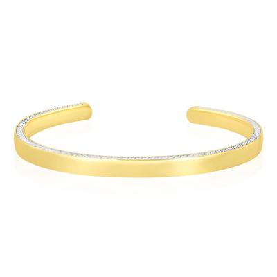 Men's Cuff Bracelet in Vermeil and Rhodium-Plated Sterling Silver