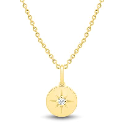 Lab Grown Diamond Accent Star Medallion Pendant in Vermeil