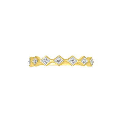 Geometric Diamond Stacking Band in 10K Yellow Gold (1/10 ct. tw.)