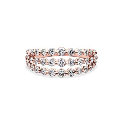 Lab Grown Diamond Three-Row Anniversary Band in 10K Rose Gold (1 ct. tw.)