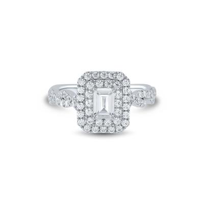 Lab Grown Diamond Emerald-Cut Engagement Ring in 14K White Gold (1 1/2 ct. tw.)