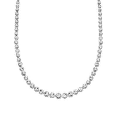 Graduated Diamond Tennis Necklace in Sterling Silver (1/2 ct. tw.)