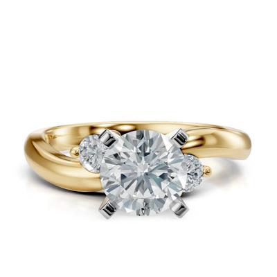 Diamond Semi-Mount Engagement Ring in 14K White and Yellow Gold (1/5 ct. tw.)