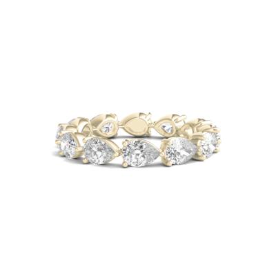 Pear-Cut Lab Grown Diamond Eternity Band in 14K Yellow Gold (3 ct. tw.)