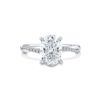 Lab Grown Diamond Oval-Shaped Engagement Ring in Platinum (2 1/7 ct. tw.)