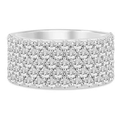 Lab Grown Diamond Pave Multi Row Band in 14K White Gold (2 ct. tw.)