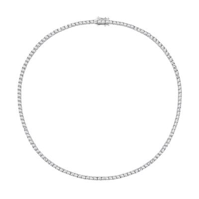 Lab-Created White Sapphire Tennis Necklace in Sterling Silver