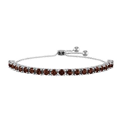Garnet Bolo Bracelet in Sterling Silver