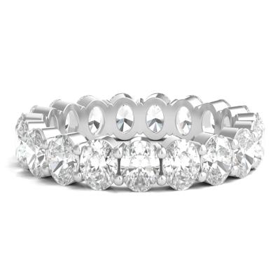 Oval-Shaped Diamond Wedding Band with Eternity Setting in 14K White Gold (4 ct. tw.)