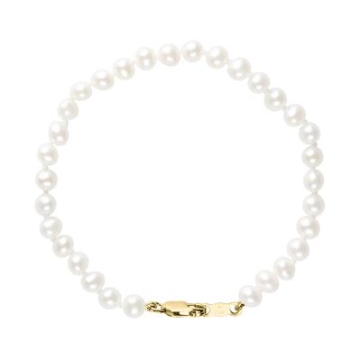White Freshwater Cultured Pearl Bracelet in 14K Yellow Gold, 5.75"