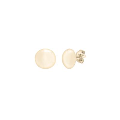 Puffy Circle Stud Earring in Vermeil