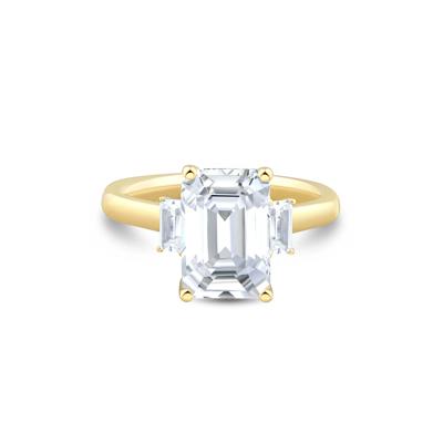 Lab Grown Diamond Emerald-Cut Engagement Ring in 14K Yellow Gold (4 1/3 ct. tw.)