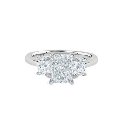 Scottie Lab Grown Diamond Radiant-Cut Three-Stone Engagement Ring in 14K White Gold (3 ct. tw.)