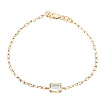 Emerald-Cut Green Amethyst Bracelet in Vermeil